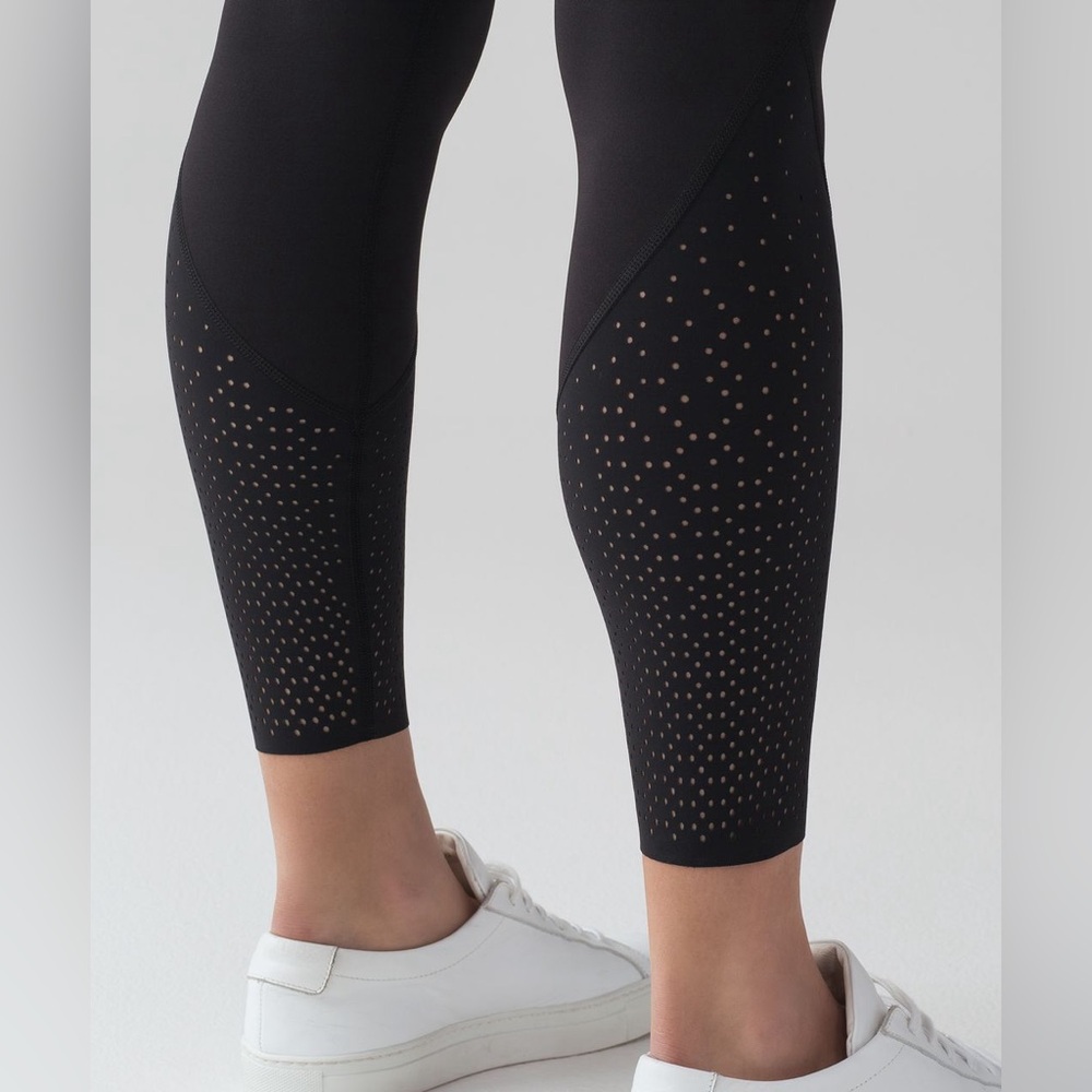 Lululemon Athletica Black Perforated Leggings